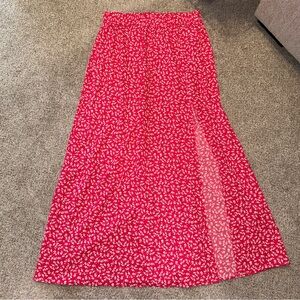 Women's Hot Pink Floral Maxi Skirt